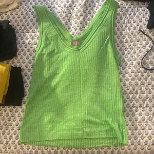 J. Crew Bright Green Ribbed Tank Top